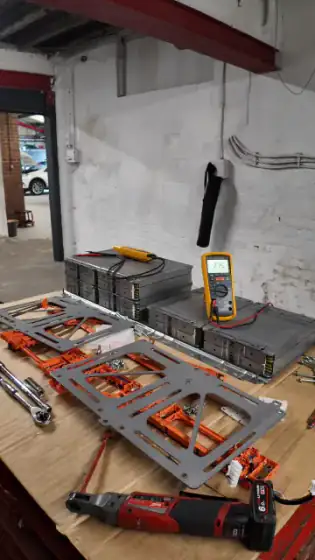 Aerial view of EV service